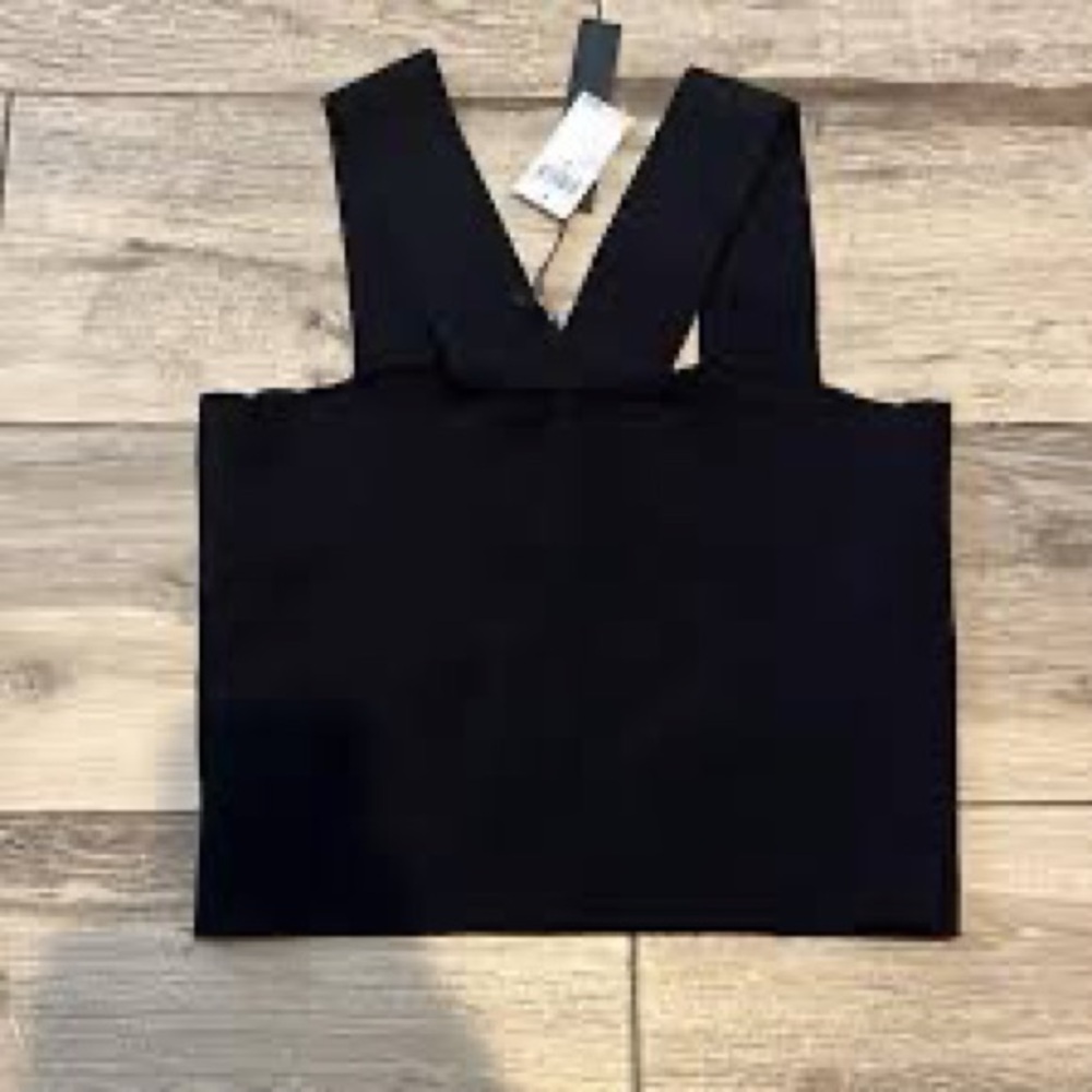 BY HOUSE OF HARLOW 1960 BLACK RIBBED SQUARE NECK WELL MADE TOP!❤️📦 - Picture 3 of 7